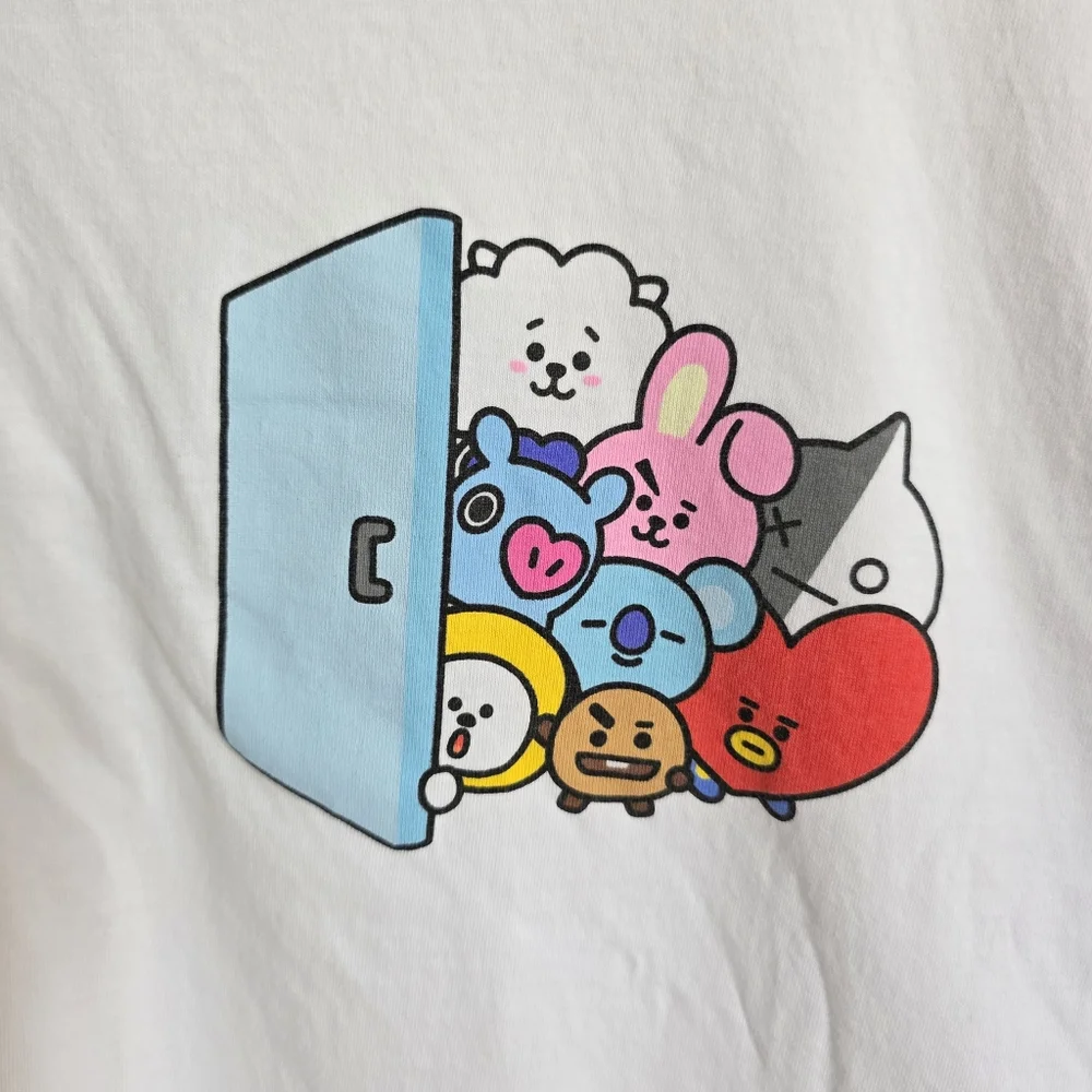 BT21 BTS Shirt Short Sleeve K-Pop Korean Characters Kawaii Y2K - Picture 2 of 4